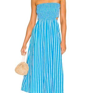 Faithfull The Brand Deva Midi Dress, Blue, Size Medium